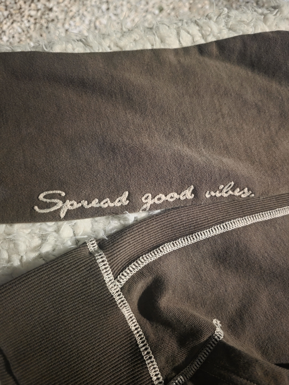 Life Is Good Brown "Spread good vibes" Embroidered Sweatshirt